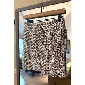 Banana Republic Geometric Print Mini Skirt Women’s 00 Black White Lined